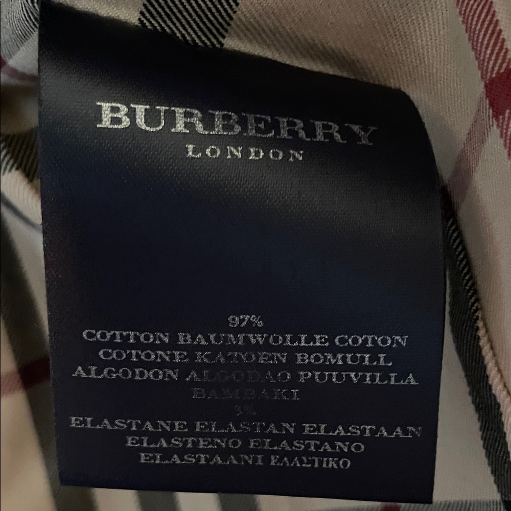 Burberry Navy Blazer with Signature Check Trim - Picture 3 of 7